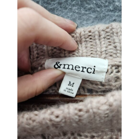 Womens &Merci Cable Knits soft Sweater M Rose color - Picture 2 of 4